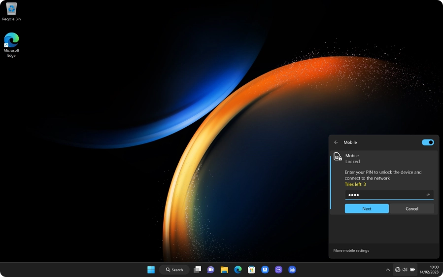 Key in your PIN and click Next.