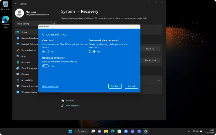 Click the indicators to select the required settings.