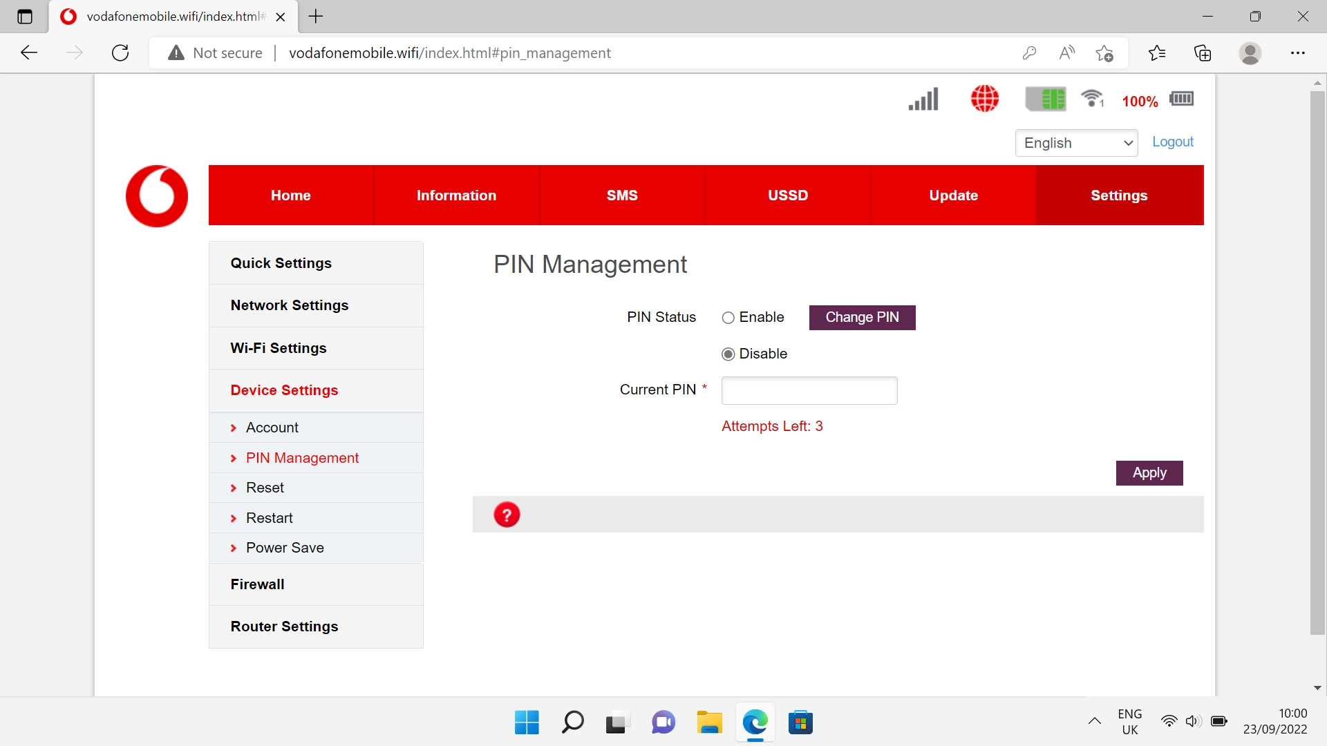 Click the field next to 