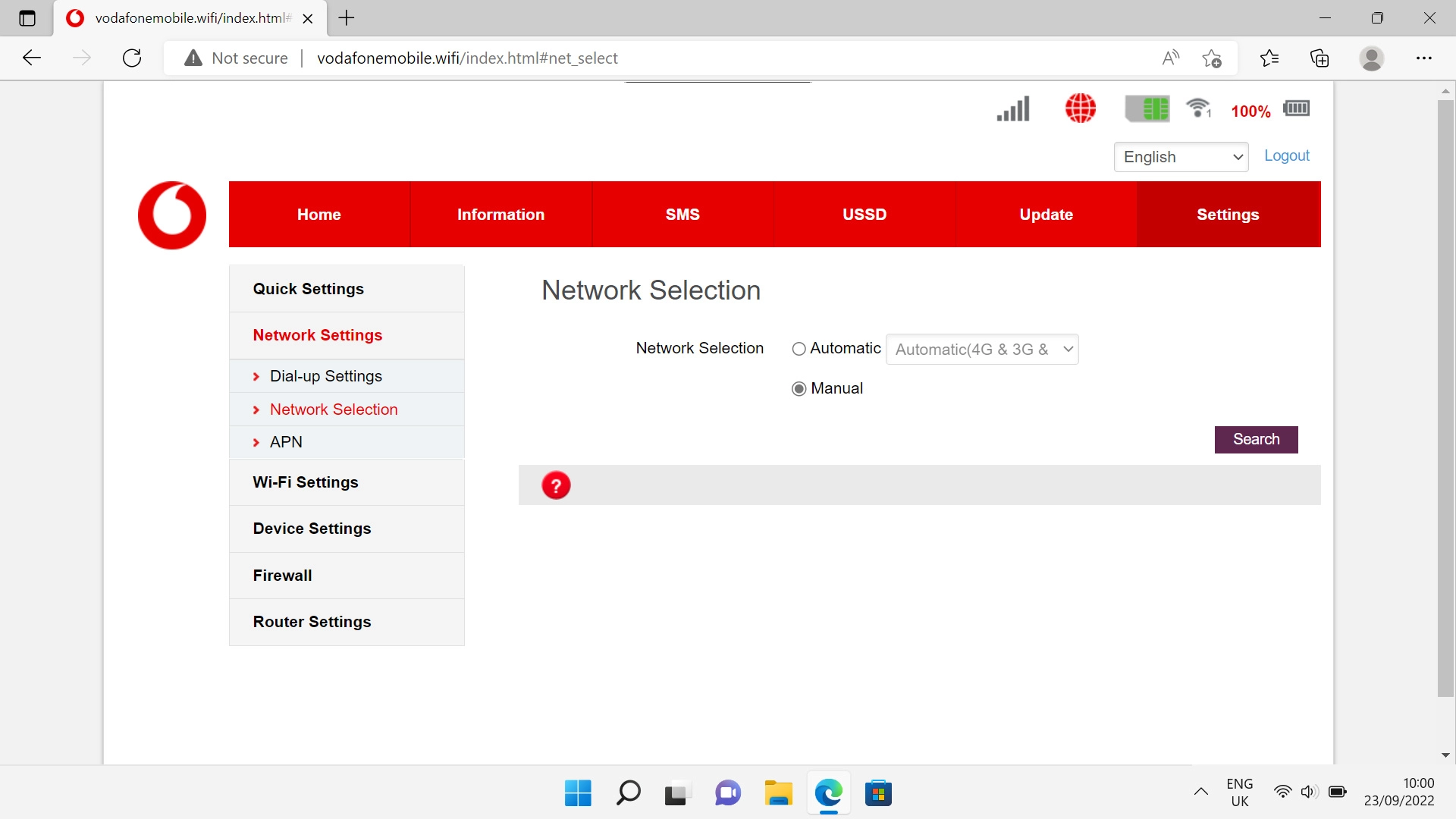 Click the field next to 