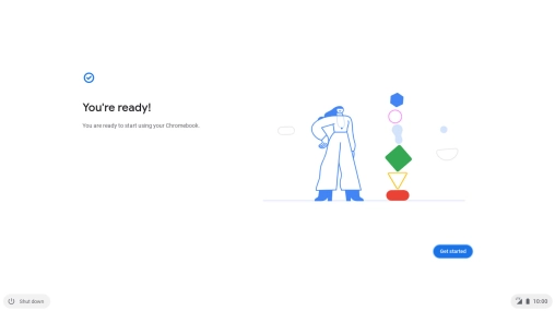 Click Get started to finish the configuration of your laptop.