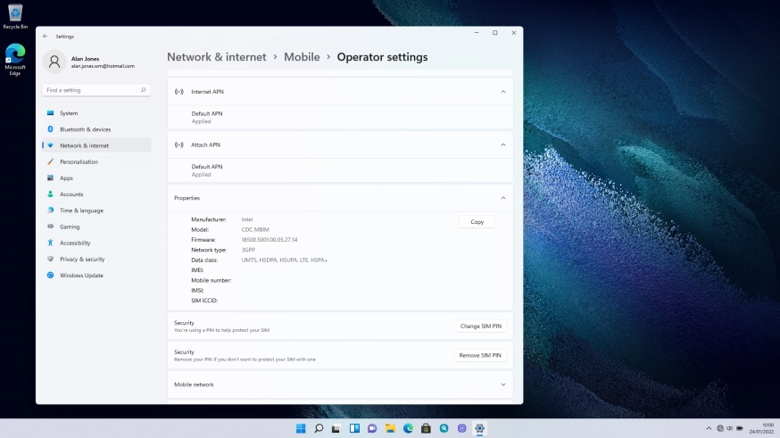 Click Mobile network.
