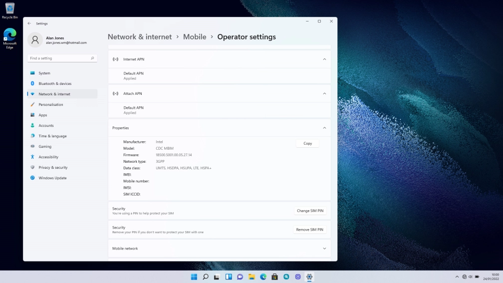 Click Mobile network.