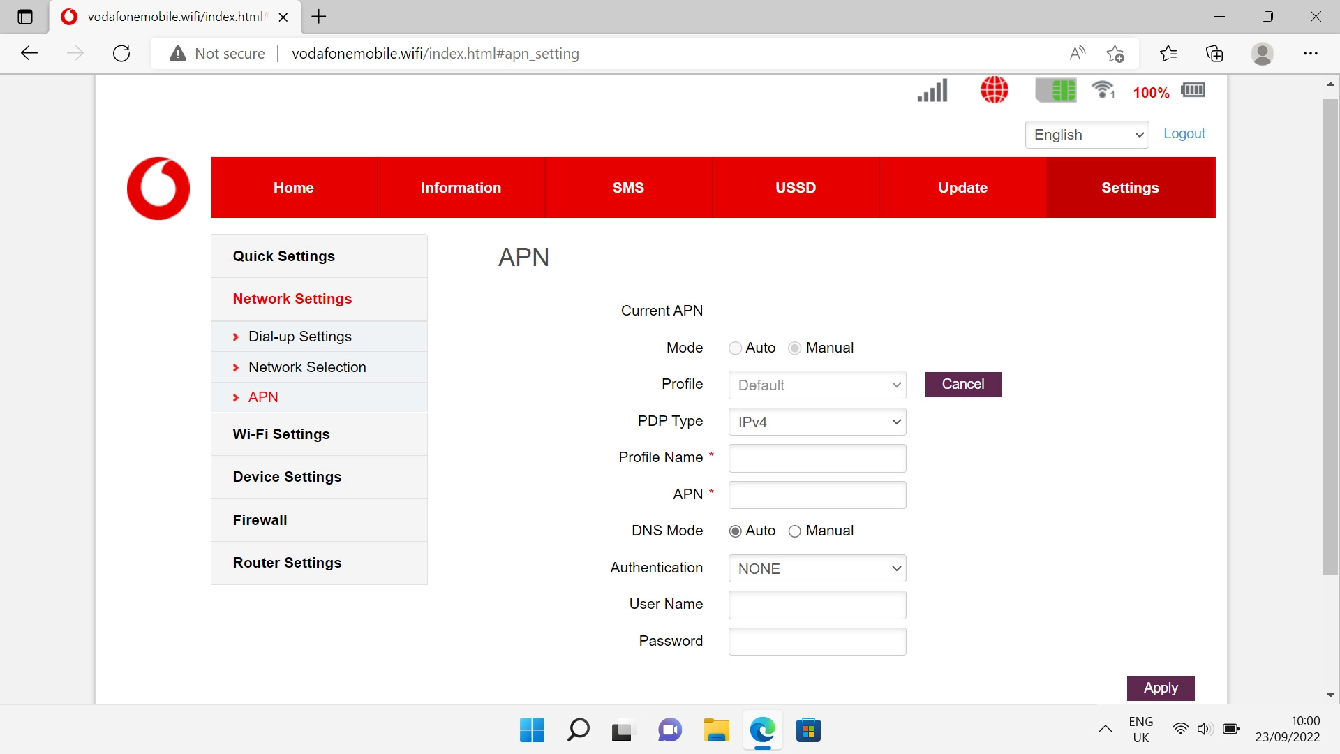 Click the drop down list next to 