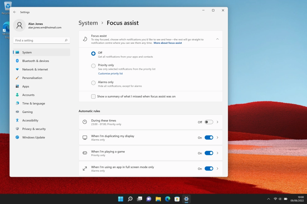 Click Customise priority list.