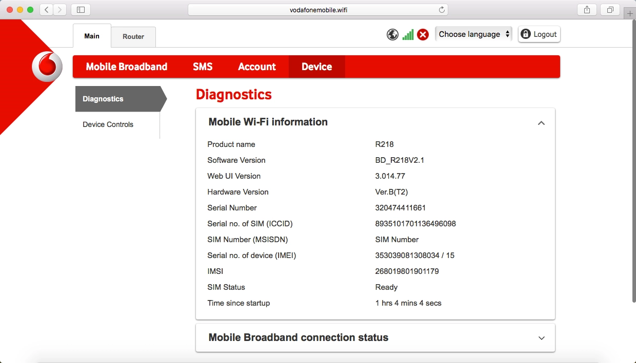 In Device you can see general information about your router such as software version and internet connection status and restore your router to the factory default settings.