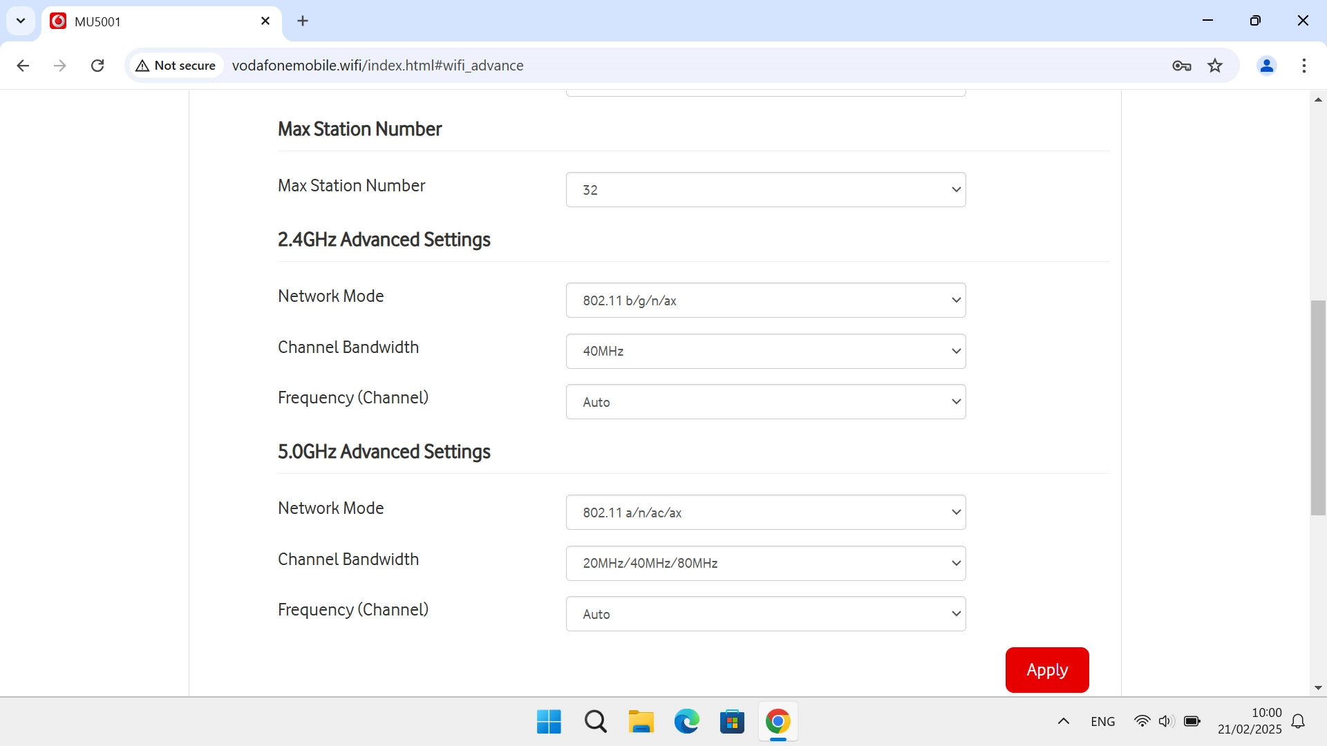 Click the drop down list next to 