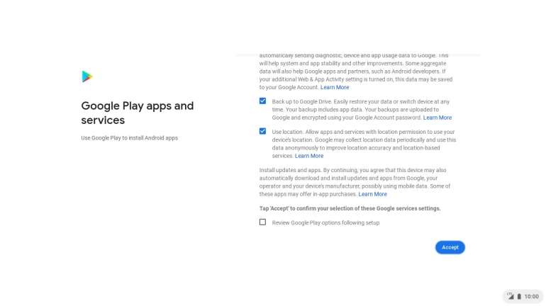 Click the fields next to the required settings.
