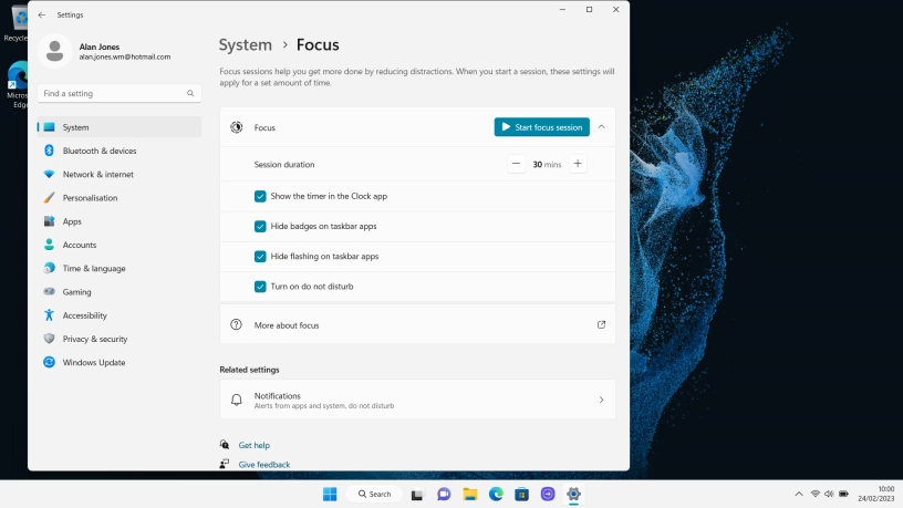Follow the instructions on the screen to select the required settings for focus mode.