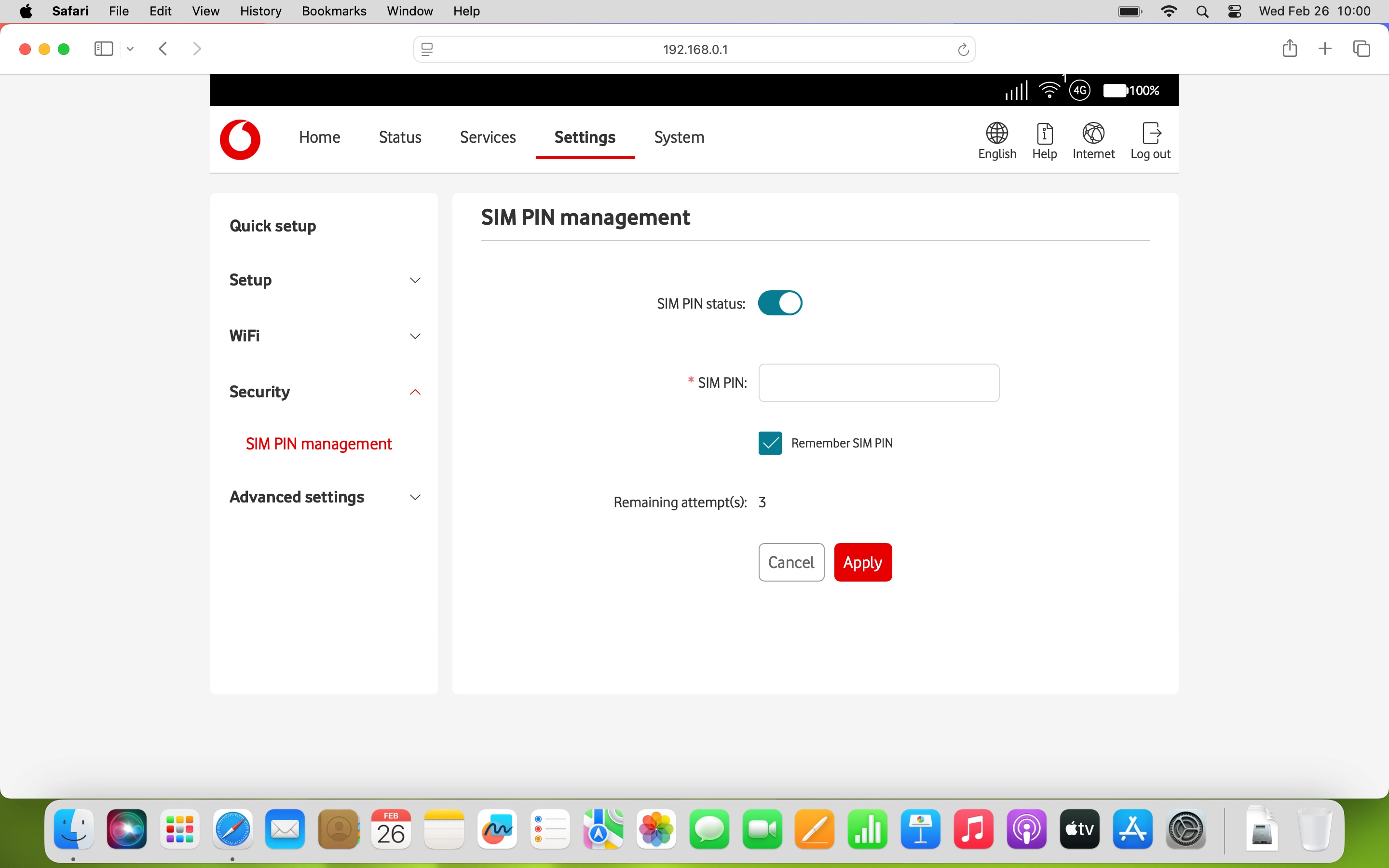 Click the field next to 