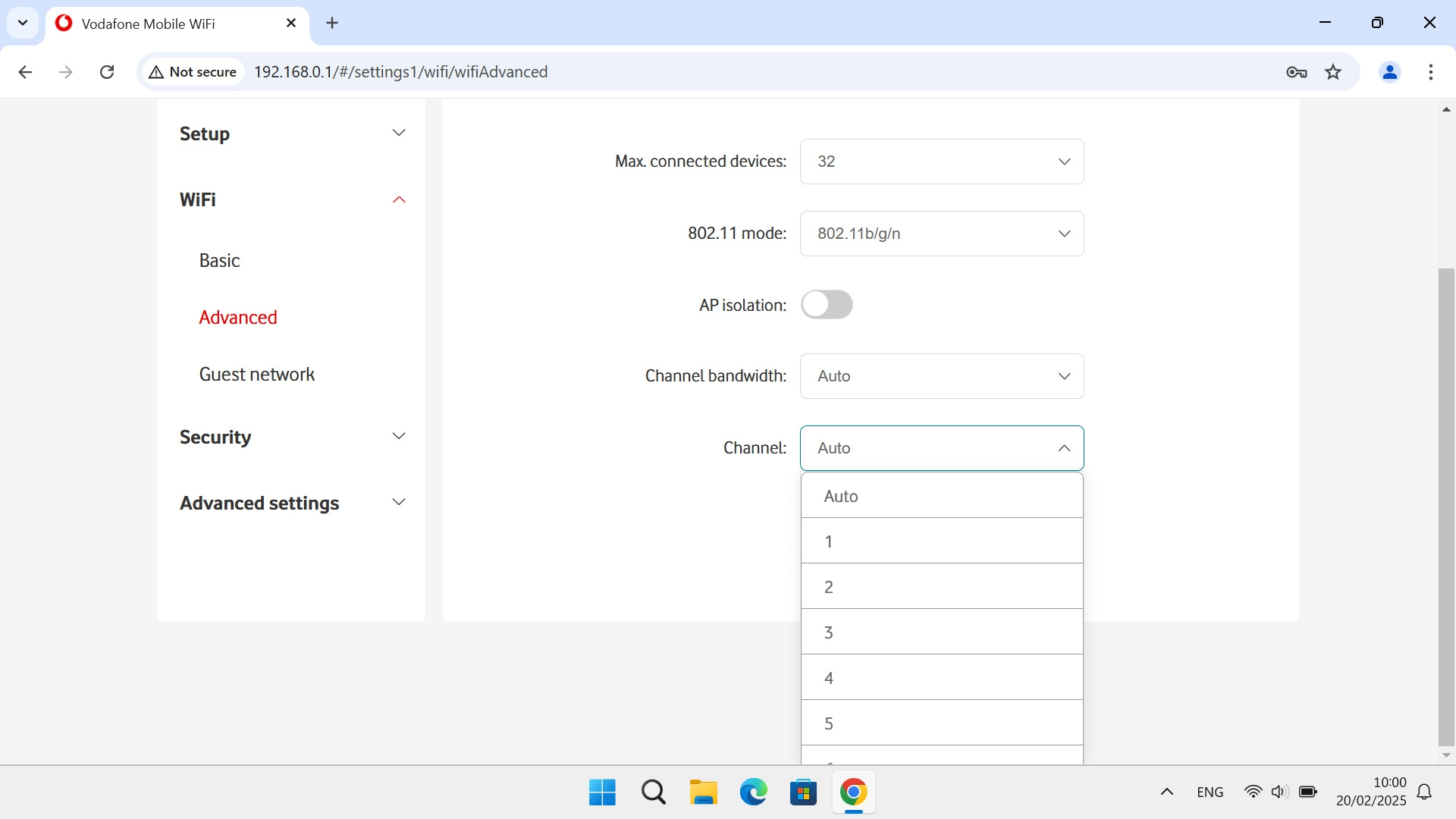 Click the required channel.