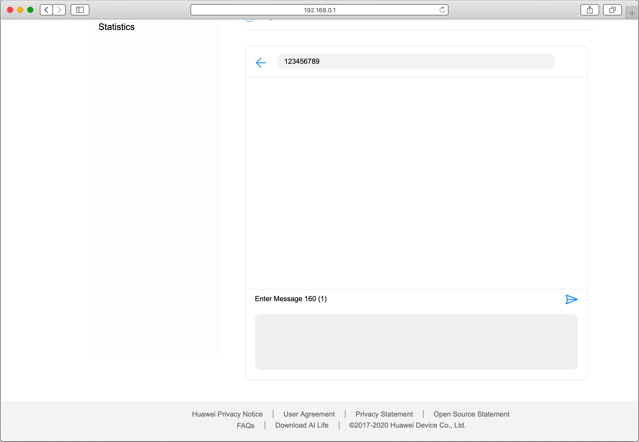 Click the text input field and write the text for your text message.
