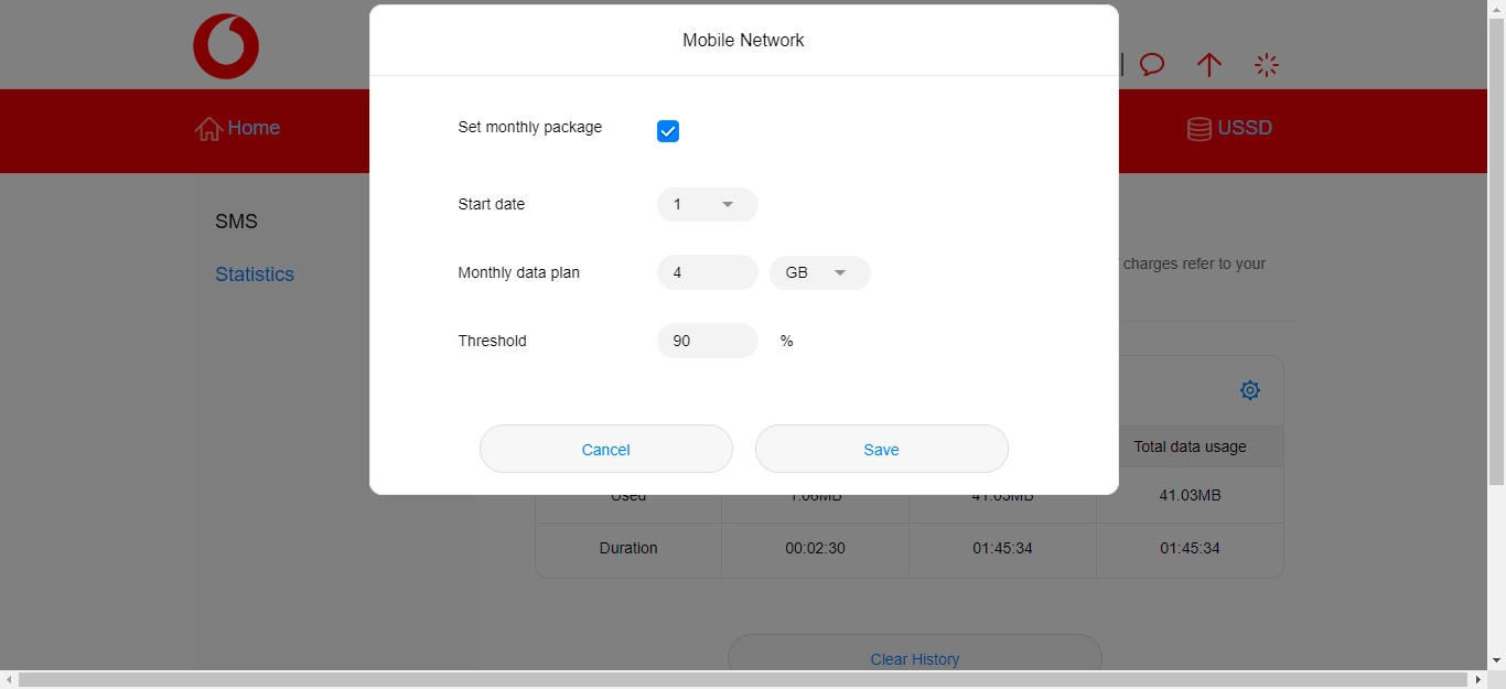 Follow the instructions on the screen to select the required data usage limits.