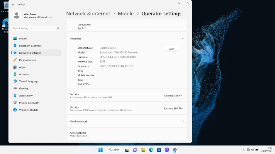 Click Mobile network.