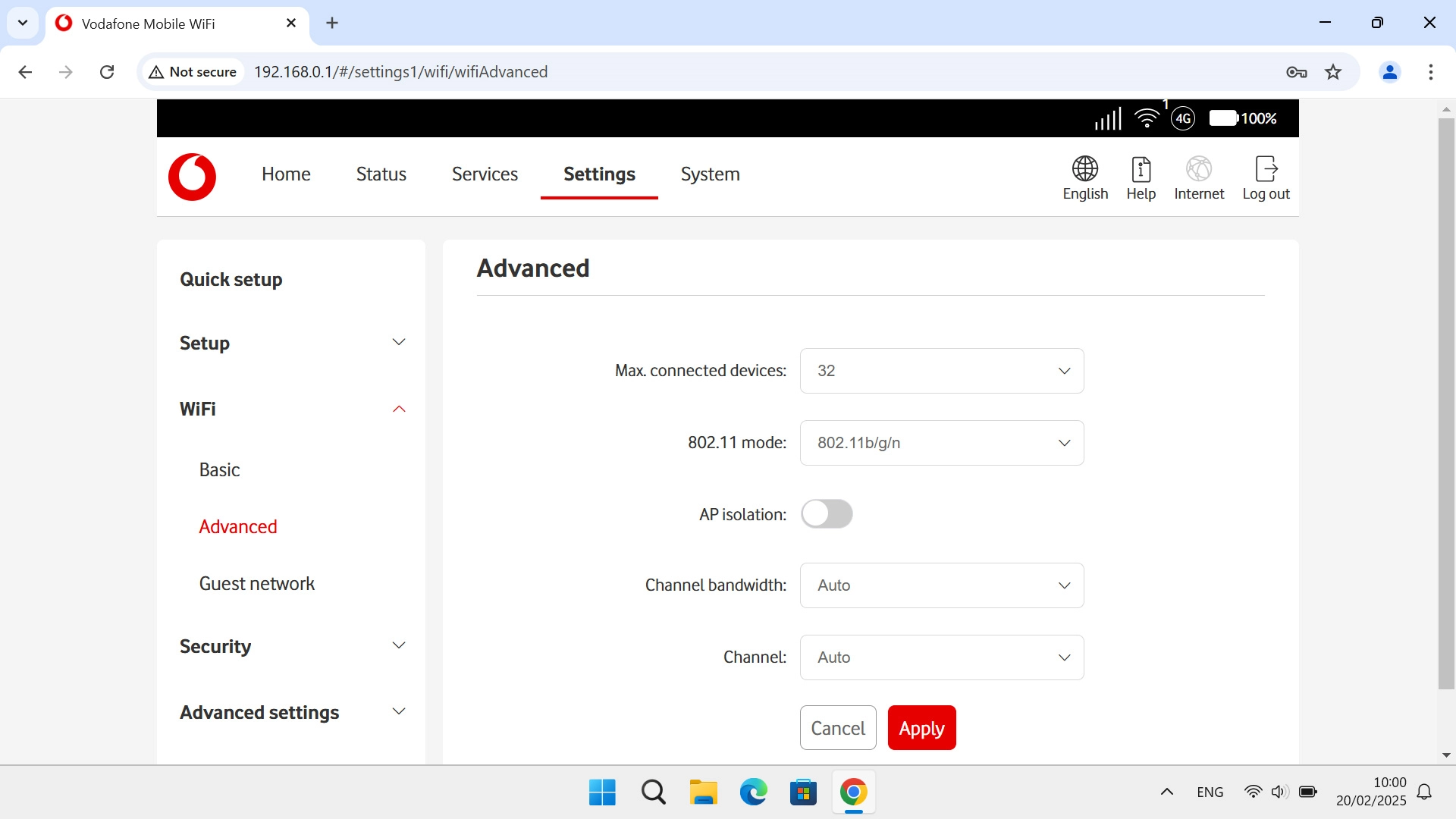 Click the drop down list next to 