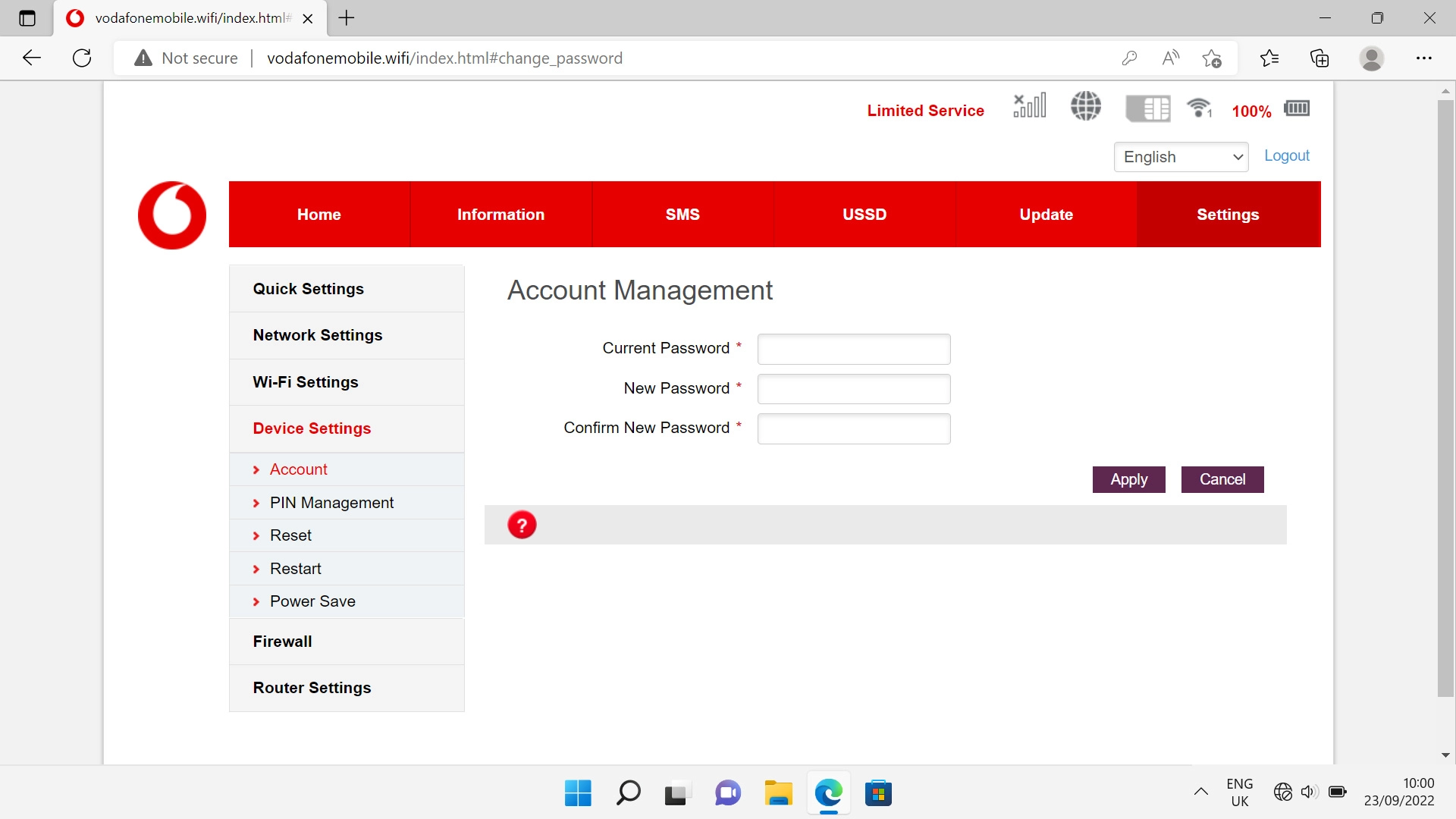 Click the field next to 