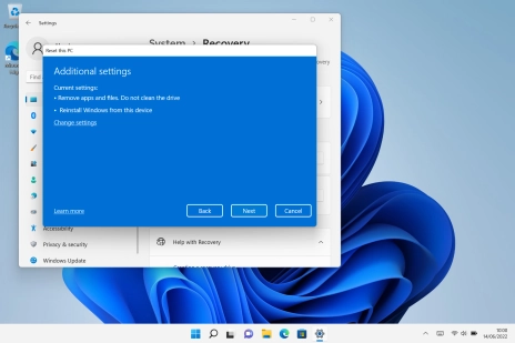 Click Change settings.