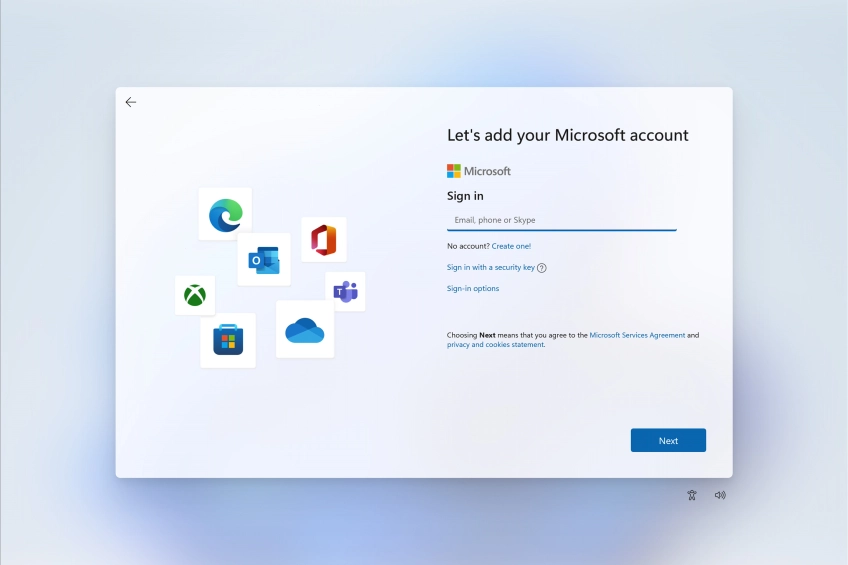 If you don't have a Microsoft account, click Create one! and follow the instructions on the screen to create a Microsoft account.