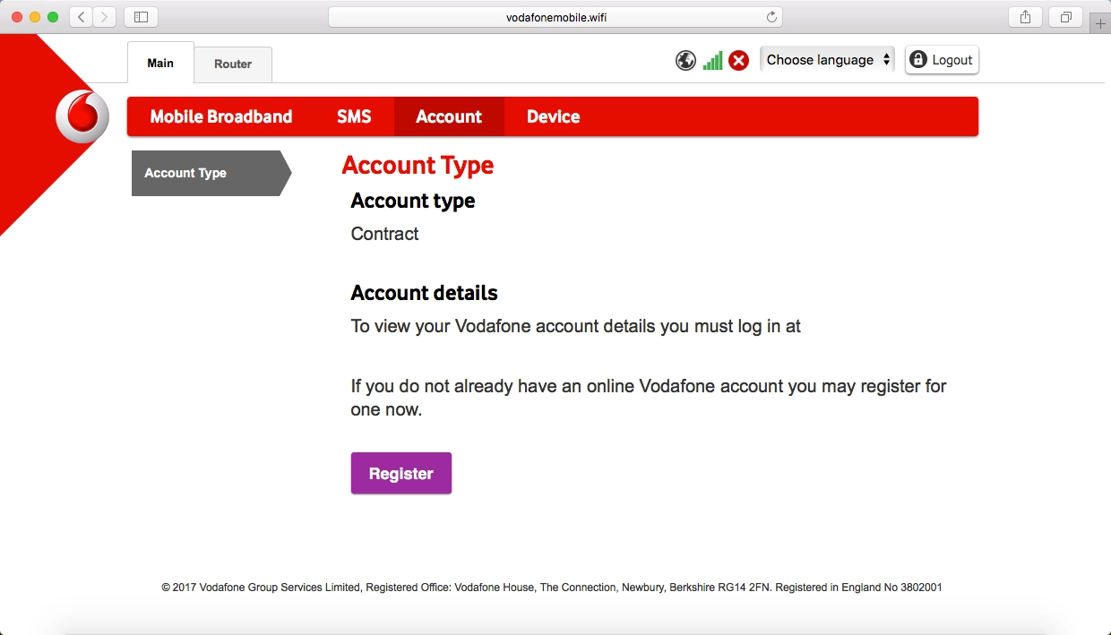 In Account you can go to your account.