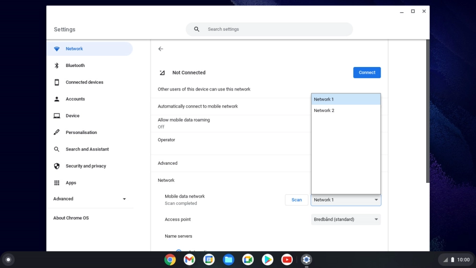 Click the required network.