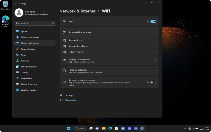 Click the required Wi-Fi network.