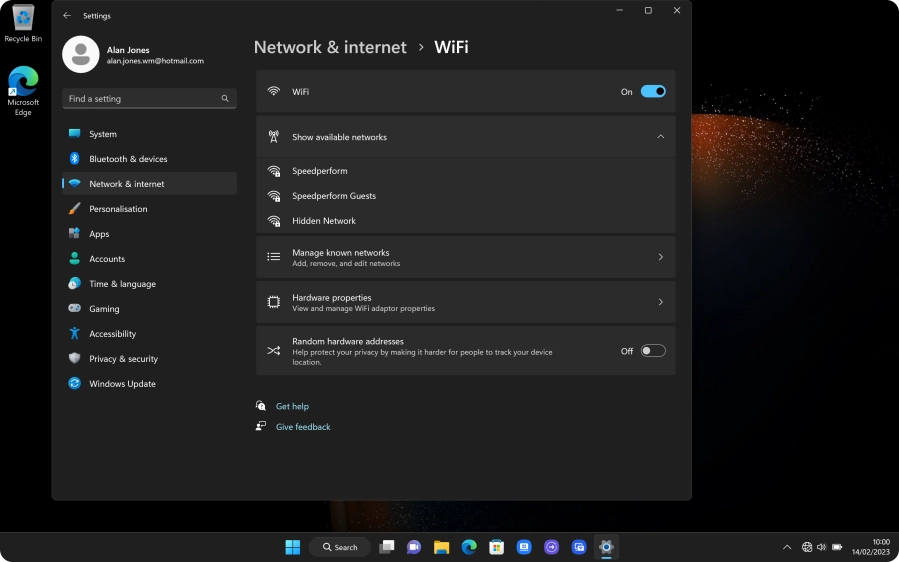 Click the required Wi-Fi network.