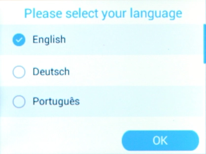 Press the required language.