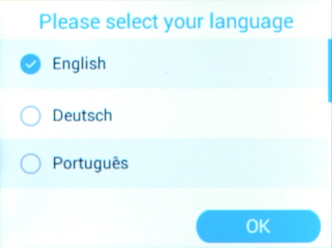 Press the required language.