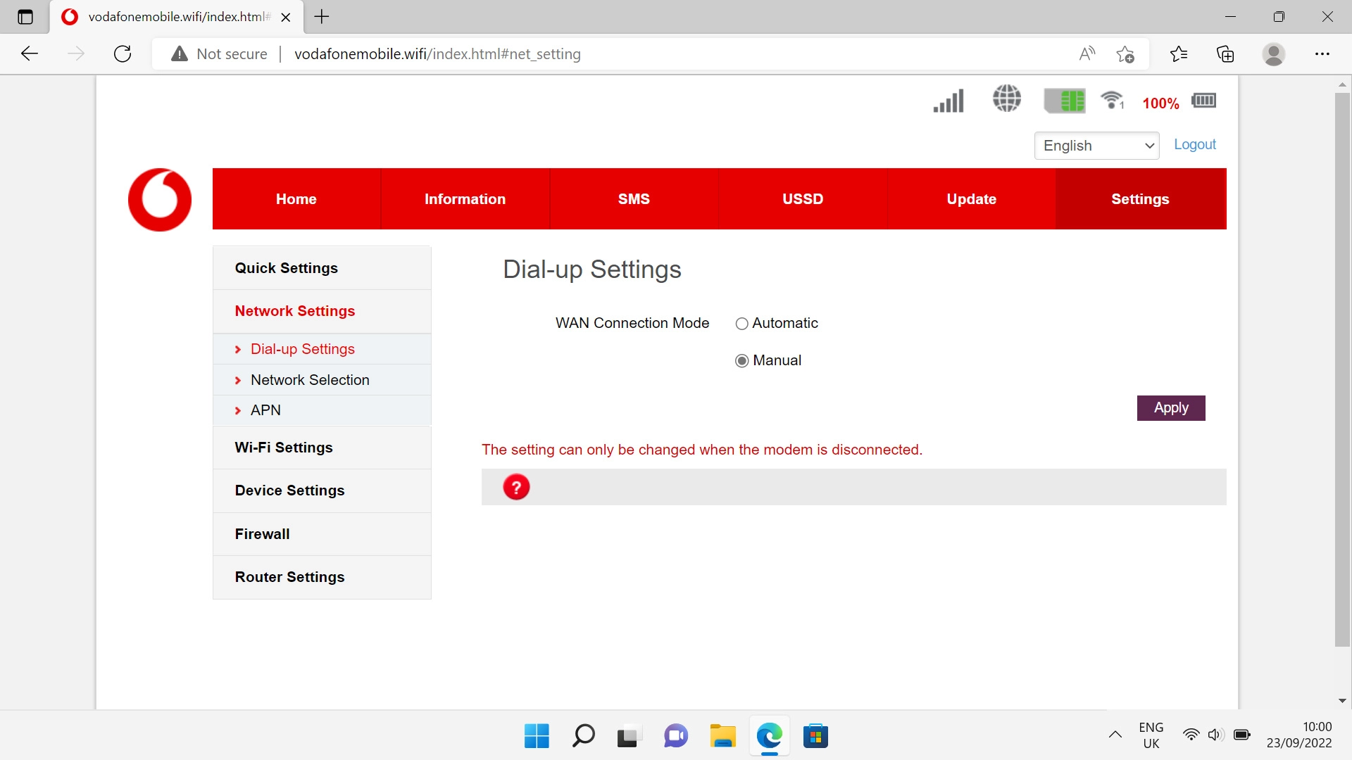 Click the field next to 