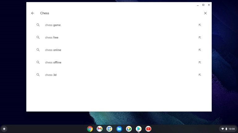 Key in the name or subject of the required app and press enter.