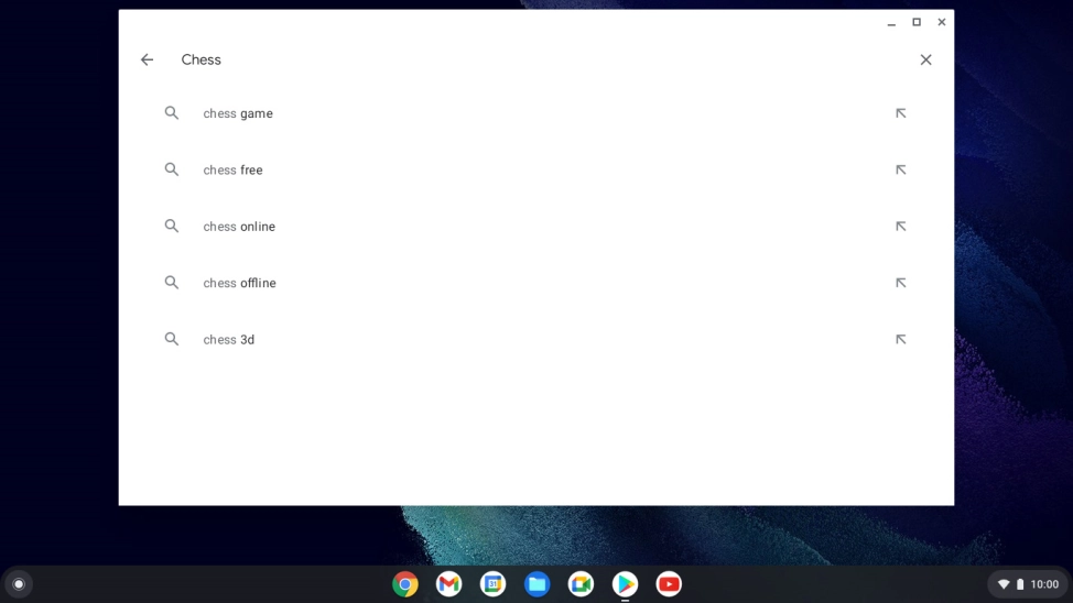 Key in the name or subject of the required app and press enter.