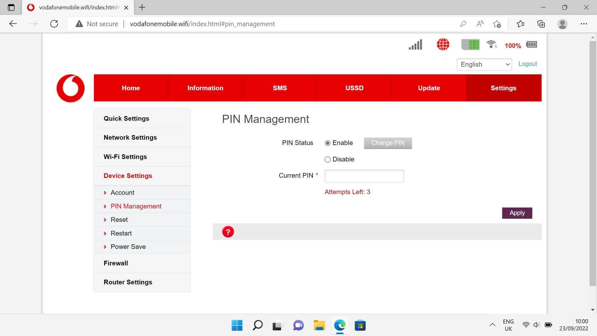 Click the field next to 