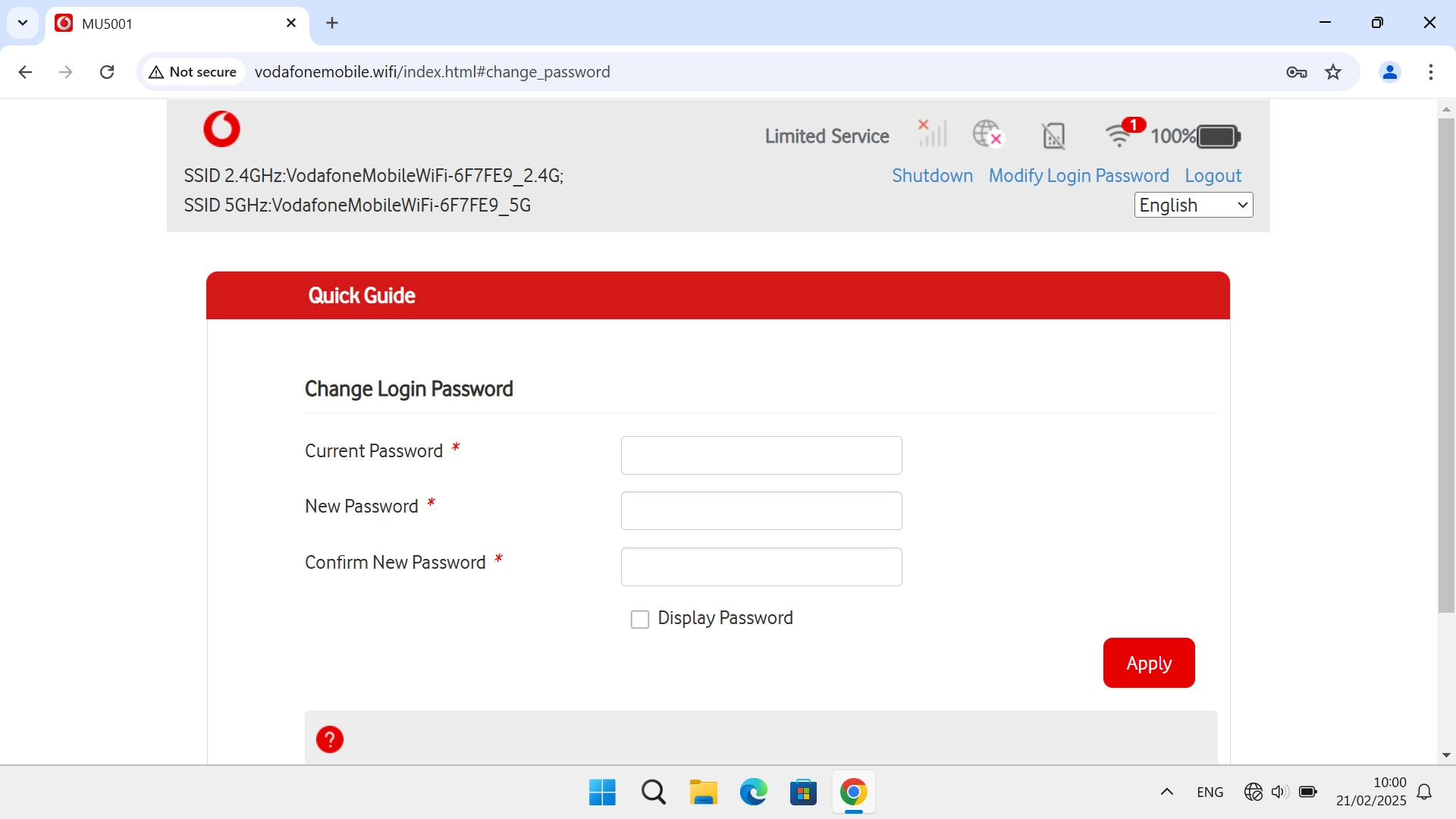 Click the field next to 