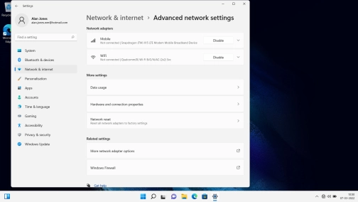 Click Network reset.