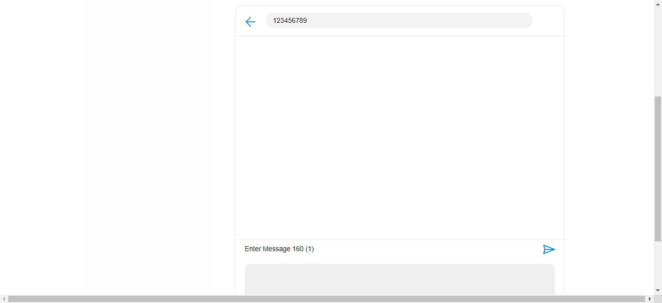 Click the text input field and write the text for your text message.