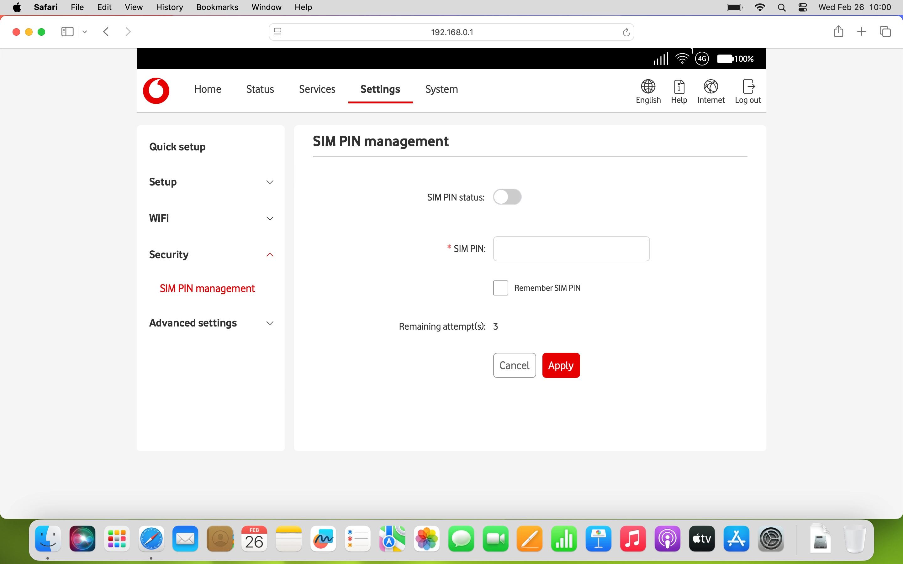 Click the field next to 