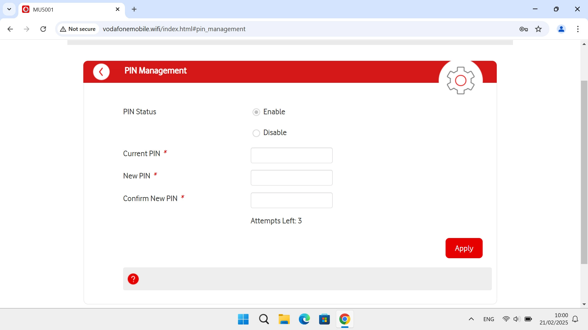 Click the field next to 