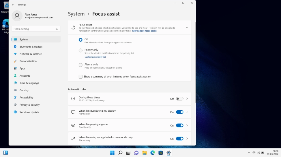 Click Customise priority list.