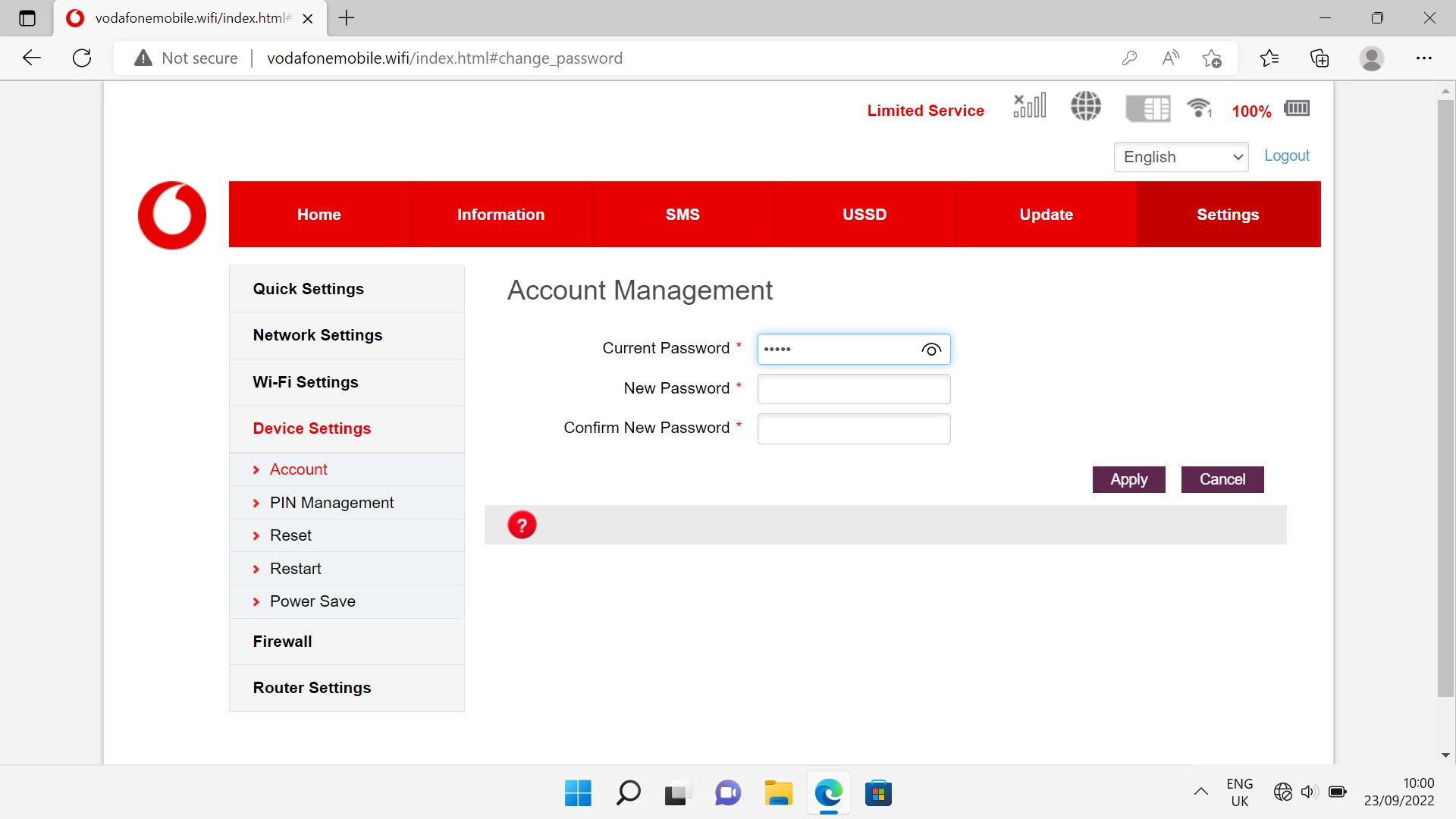 Click the field next to 