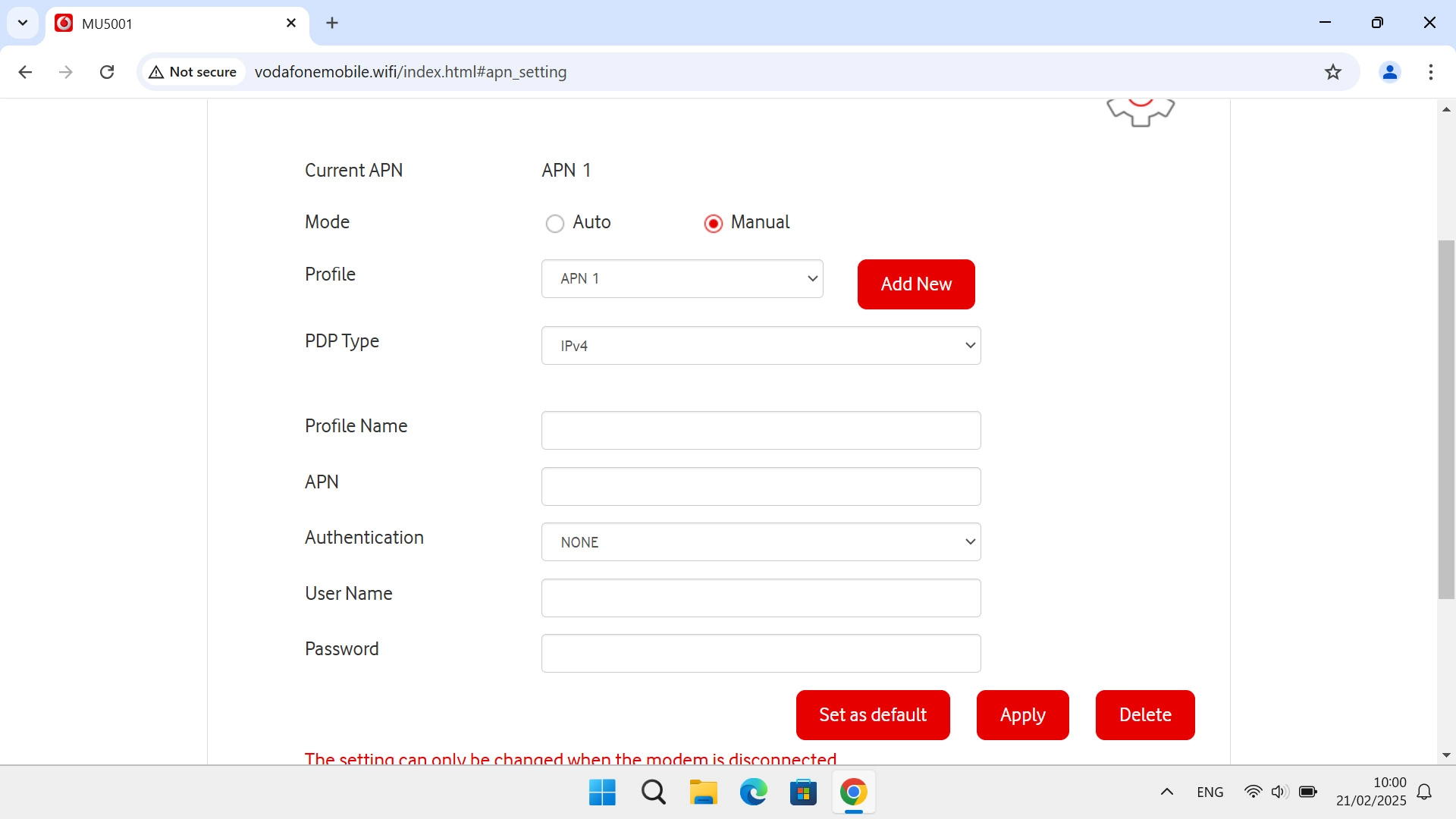 Click the drop down list next to 