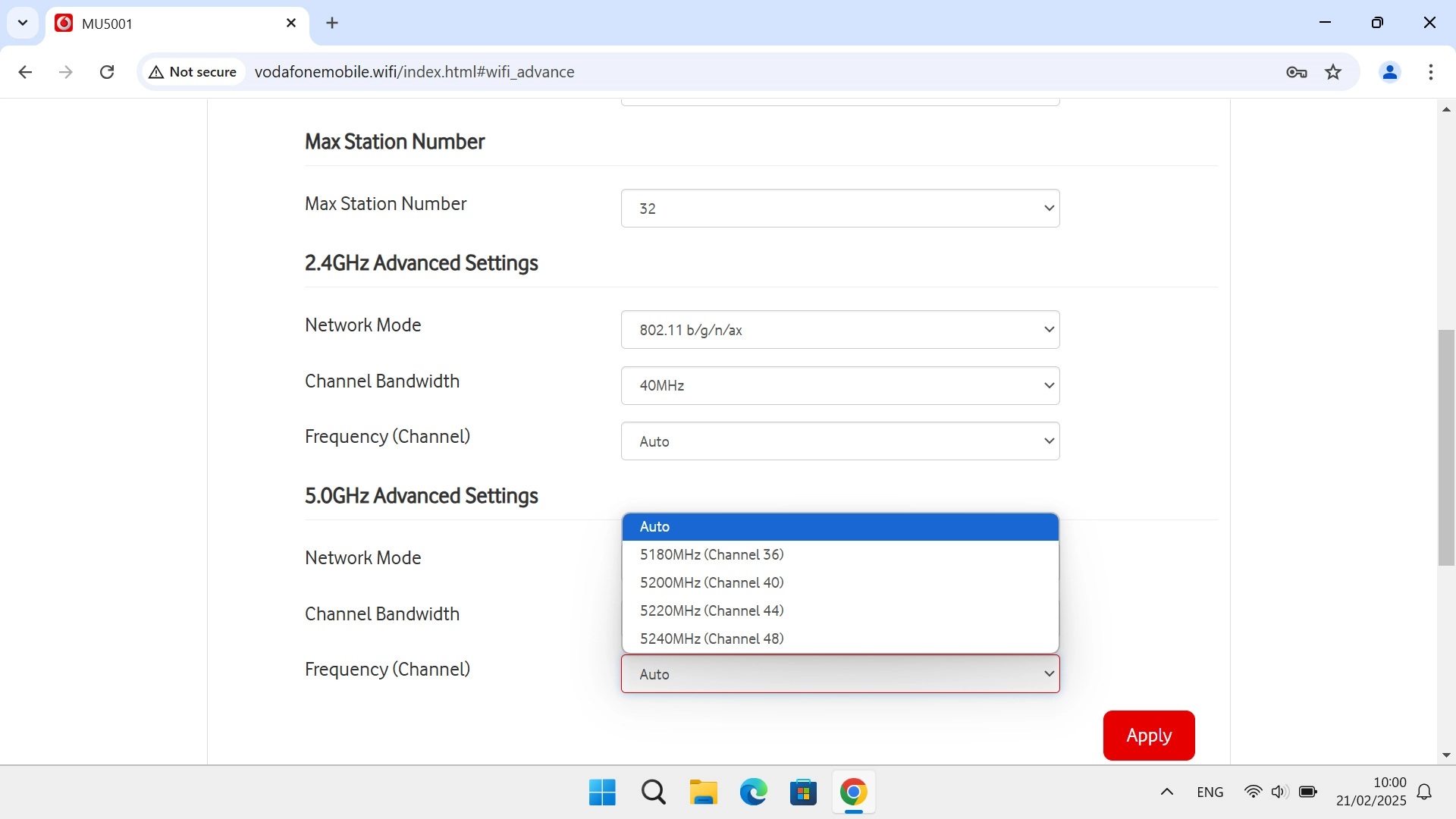 Click the required channel.