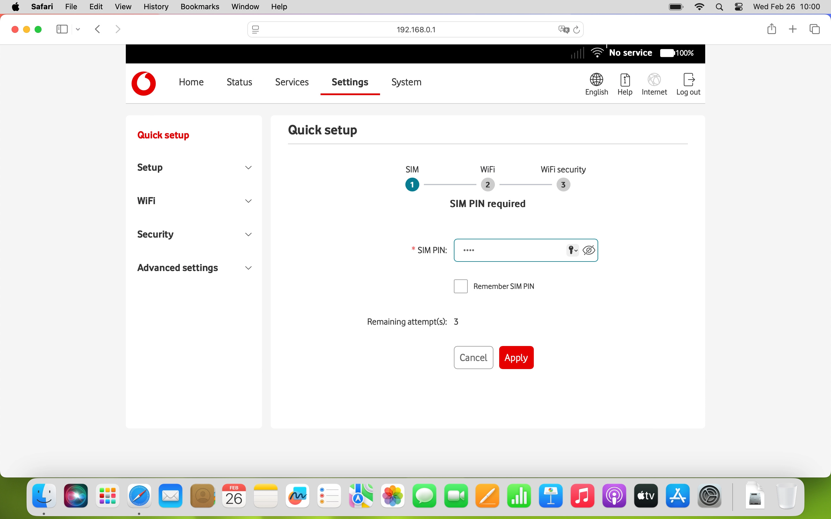 Click the field next to 