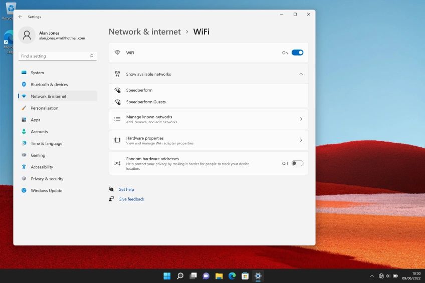 Click the required Wi-Fi network.