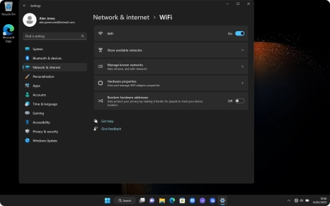 Click Show available networks.