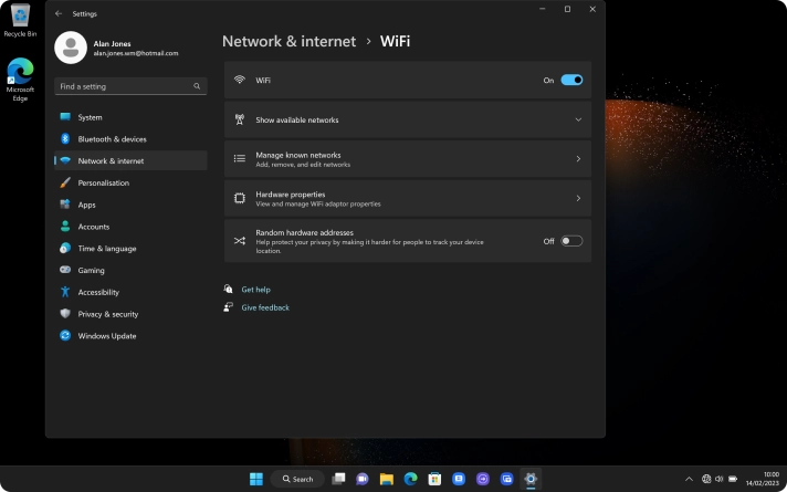 Click Show available networks.
