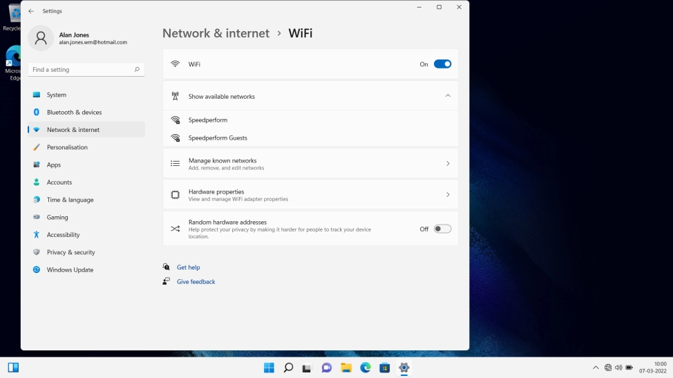 Click the required Wi-Fi network.