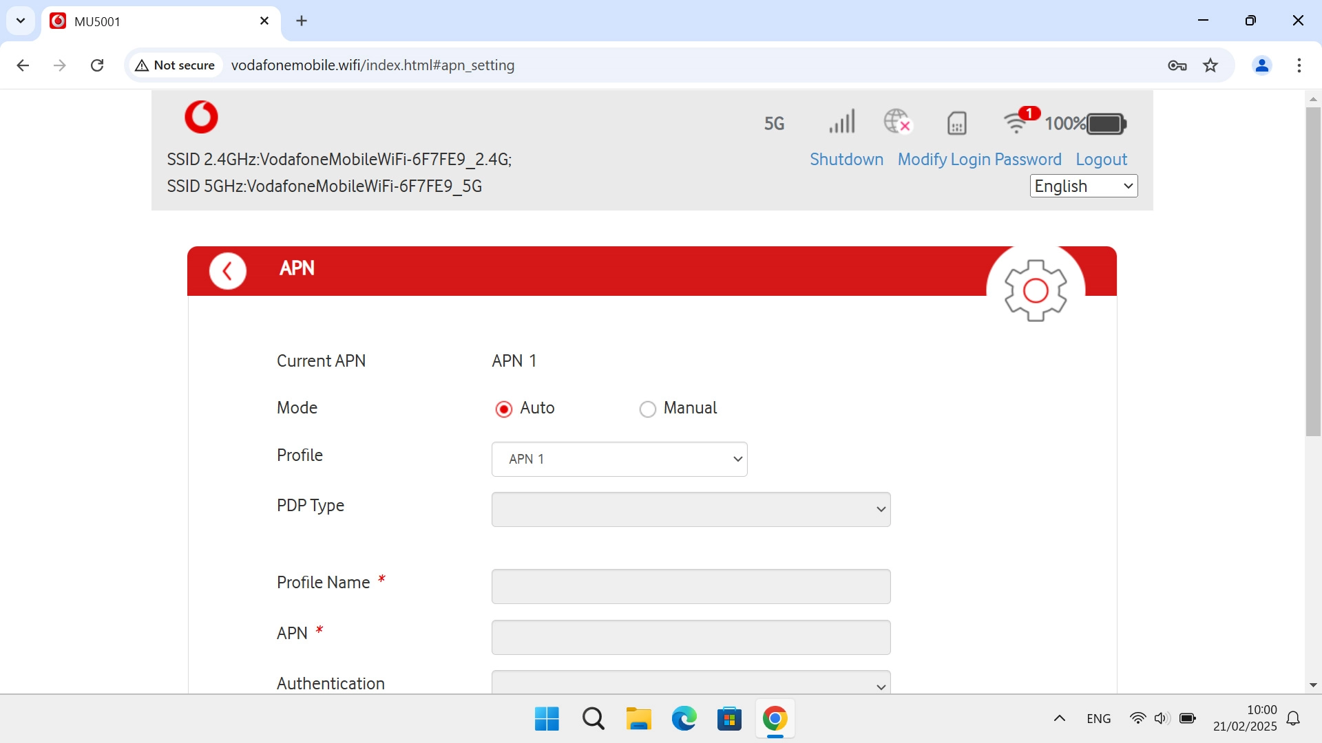 Click the field next to 