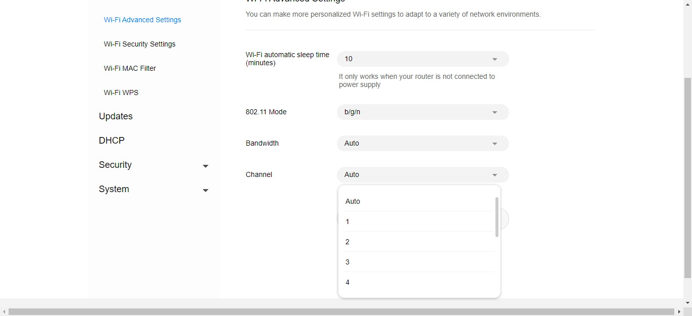 Click the required channel.