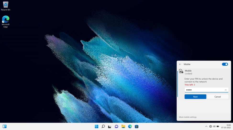 Key in your PIN and click Next.