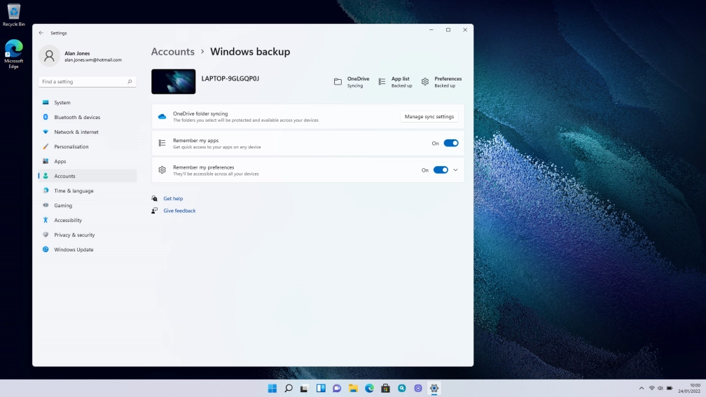Click Manage sync settings.